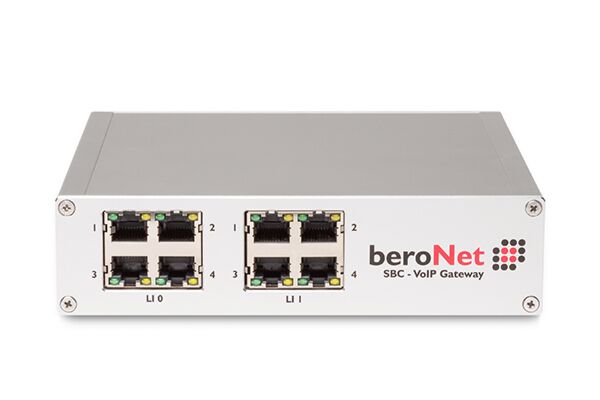 Up to 16 channels modular VoIP SBC with 4 FXO ports, expandable by 1 Module (BNMO-XX), 8 RJ45 slots, Dual NIC and 2 sessions free