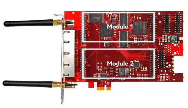 4 FXS PCIe card – expandable with one additional Module, incl. 1x BFBridge