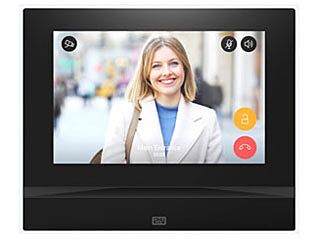 2N, Indoor View, black indoor unit, WiFi, 7 inch HD tempered glass touchscreen, luxurious design, only in-wall (use backbox 10600170) or as table model (use bracket 10600319) 12 VDC.