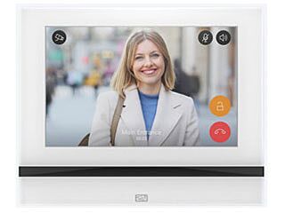 2N, Indoor View, white indoor unit, WiFi, 7 inch HD tempered glass touchscreen, luxurious design, only in-wall (use backbox 10600170) or as table model (use bracket 10600319) 12 VDC.