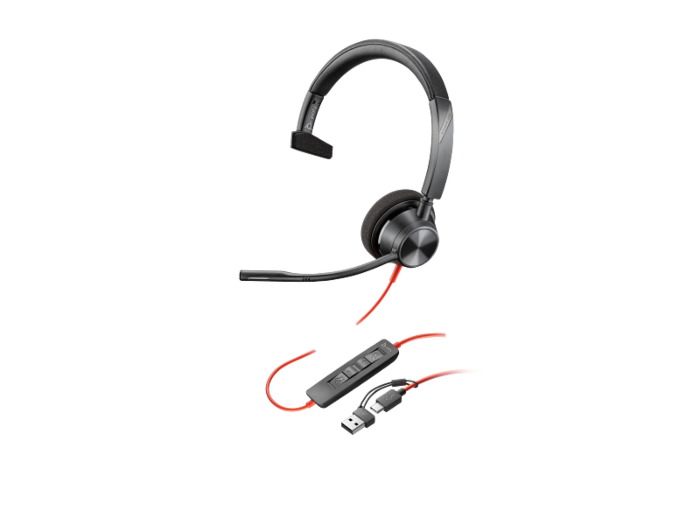 POLY BLACKWIRE 3310 MONO USB-C HS +USB-C/A